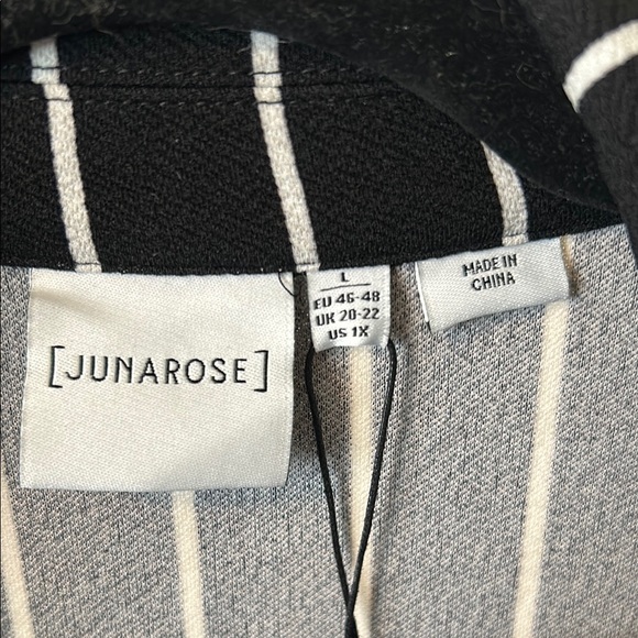 Junarose Black and White Striped Blazer - Picture 2 of 5